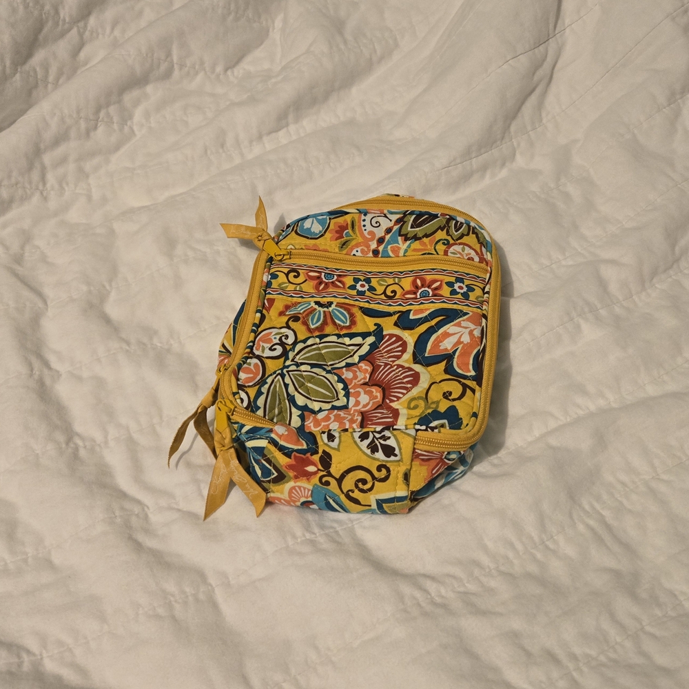 Vera Bradley Yellow and Green Cosmetic Bag